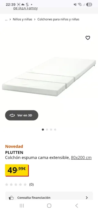 Cama infantil metálica blanca