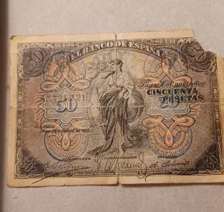 Billete 50 Pesetas España 1906