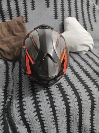 Casco Scorpion Moto Negro Rojo