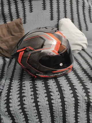 Casco Scorpion Moto Negro Rojo