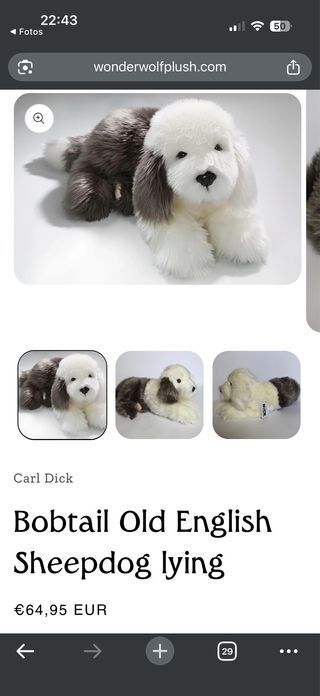 Peluche Perro Bobtail / Old English Sheepdog nuevo