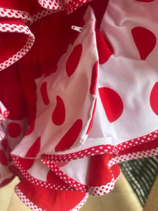 Traje Flamenca Lunares Rojo y Blanco