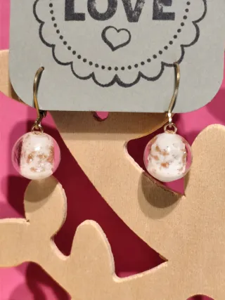 Lote pendientes Murano dorados y blancos