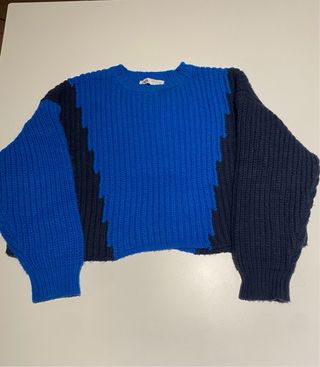 Jersey Zara punto grueso azul mujer