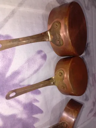 Juego de 4 ollas de cobre