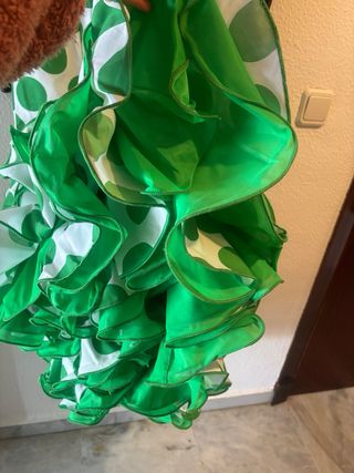 Traje Flamenca Lunares Verde Blanco