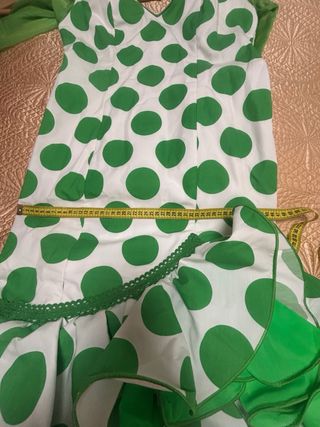 Traje Flamenca Lunares Verde Blanco