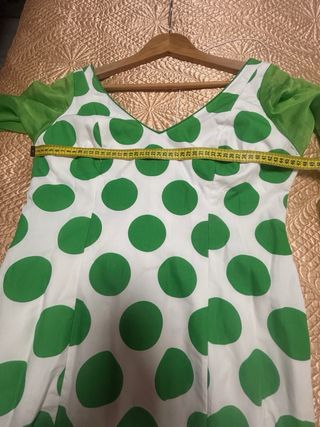 Traje Flamenca Lunares Verde Blanco