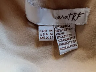 Chaqueta Zara con capucha beige Talla M