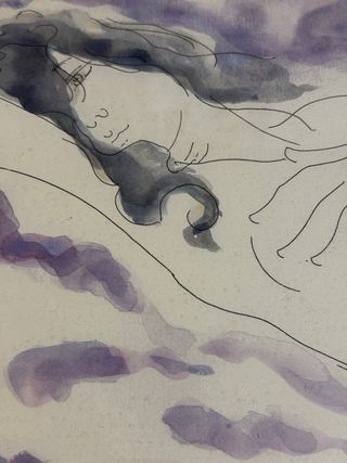 Quadro Alain Bonnefoit Nudo sdraiato 1998