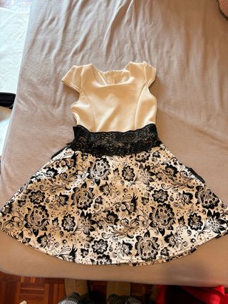 Vestido niña blanco y negro