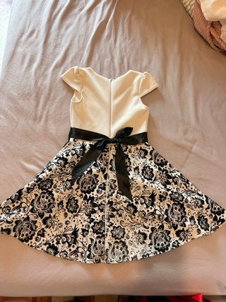Vestido niña blanco y negro