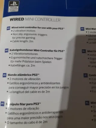 Controller ufficiale PlayStation PS3 Mini USB