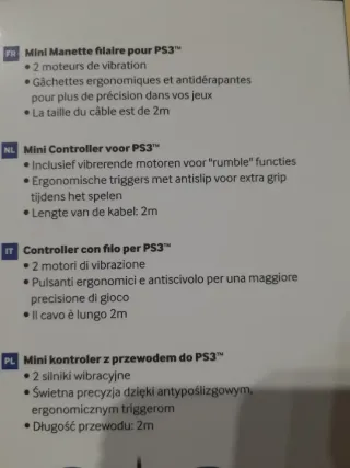 Controller ufficiale PlayStation PS3 Mini USB