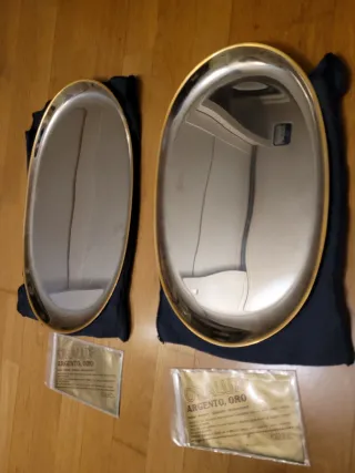 Bandejas ovaladas PIAZZA con borde dorado