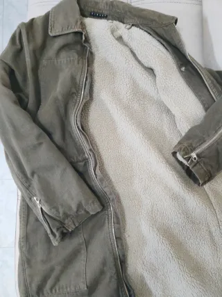 Giaccone Sisley Utility Cotone Verde Oliva