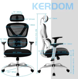 Silla ergonómica de ordenador kerdom 9070F
