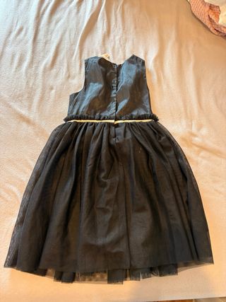 Vestido negro niña con flor