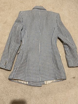 Americana Zara azul clarito cuadros