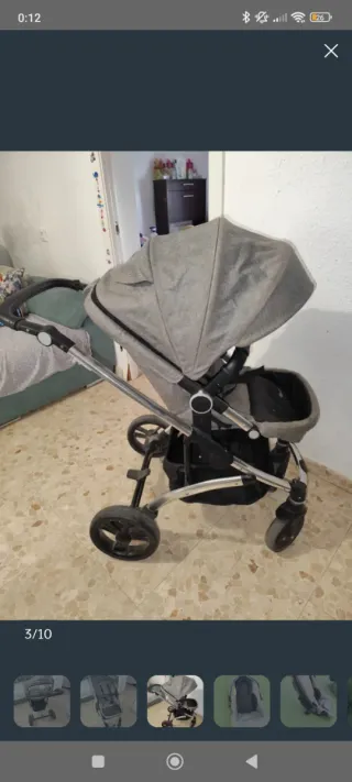 Cochecito de bebé gris
