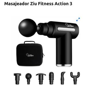 Pistola de masaje precintada con 6 cabezales