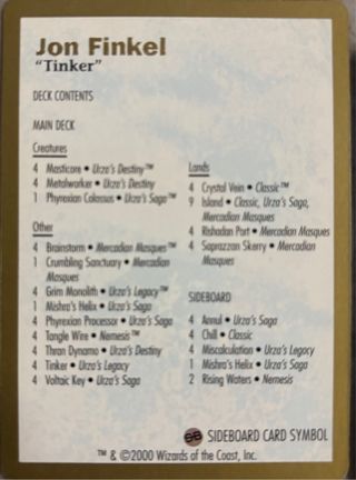 Mazo Magic Jon Finkel WCD 2000