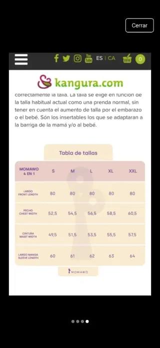 Abrigo porteo y embarazo Mamawoo Talla L