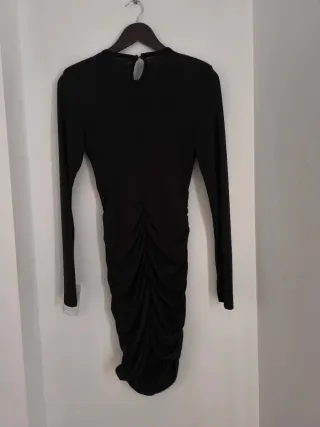 Vestido negro drapeado – Pura Vida, talla S