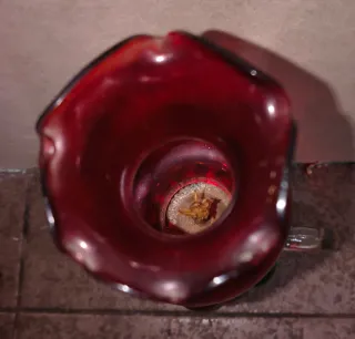 Lámpara de aceite de cristal decorada