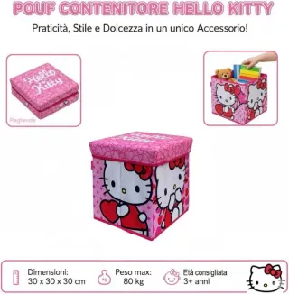 Pouf Contenitore Hello Kitty Rosa