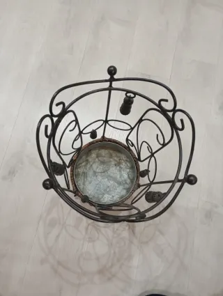 Paragüero forja y mimbre con cubeta extraible