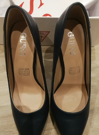 Zapatos Guess Tacon Azul Nuevos Originales