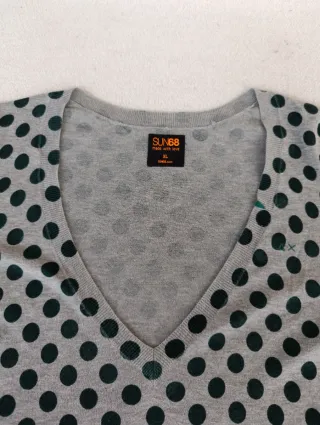 Maglione Sun68 Pois Grigio Verde Taglia XL