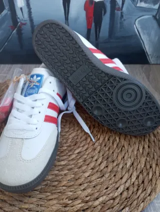 Adidas Samba rayas rojas y blancas talla 38