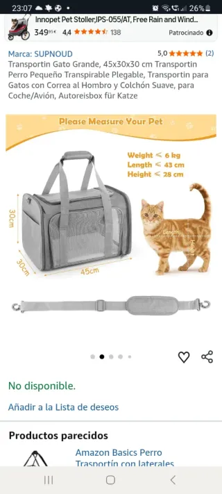 Transportín para gatos gris
