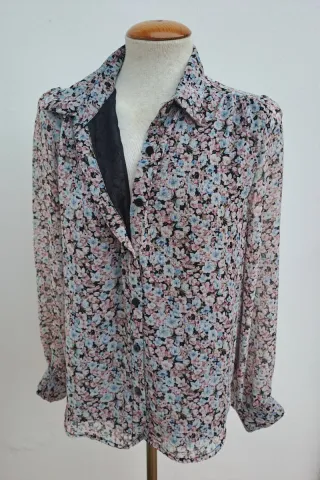 Camisa floral manga larga