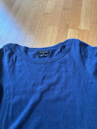 Jersey fino lana y seda azul T. S Massimo Dutti