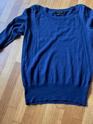 Jersey fino lana y seda azul T. S Massimo Dutti