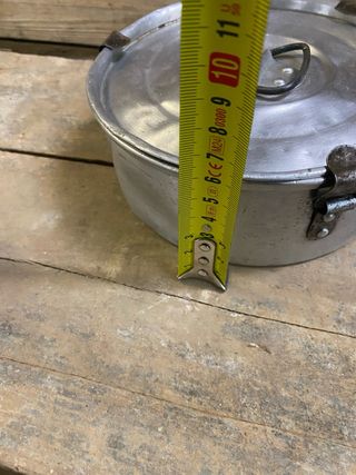 Conjunto cazo y tartera pastor antiguos