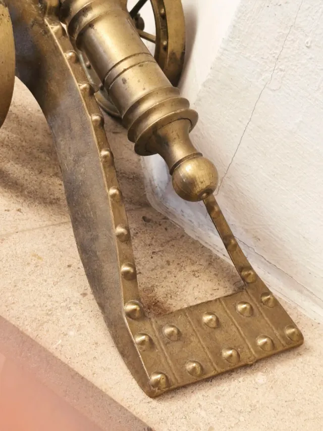 Cañón Bronce Antiguo grande 27x11 ctms.