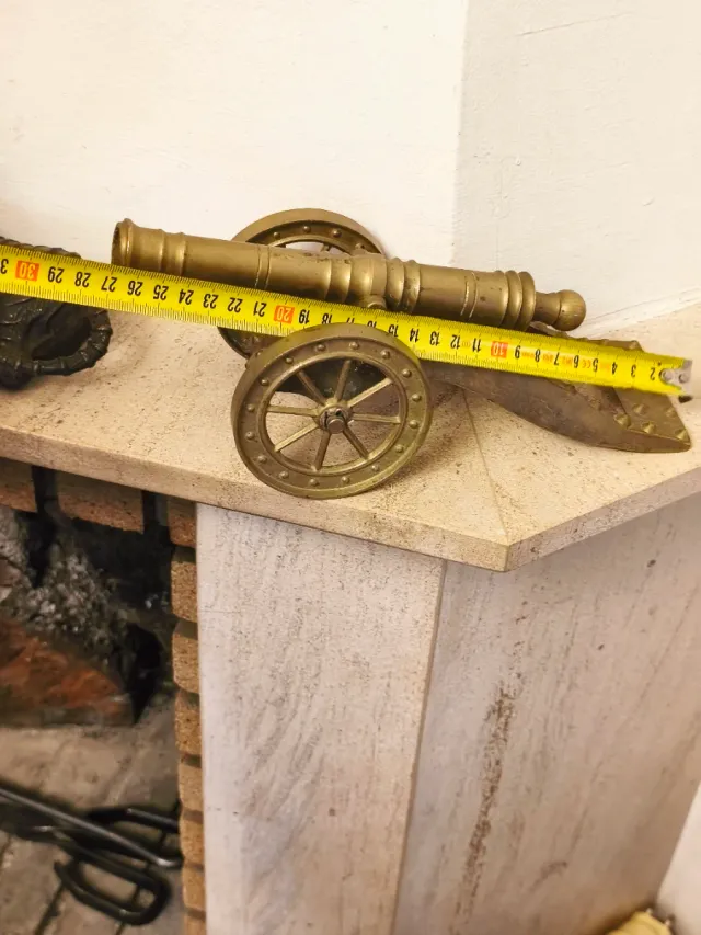 Cañón Bronce Antiguo grande 27x11 ctms.