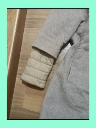 Abrigo paño mujer XL beige/gris