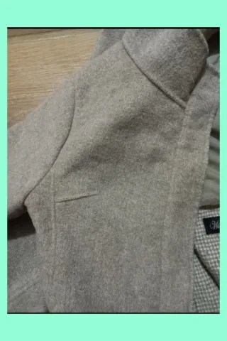 Abrigo paño mujer XL beige/gris