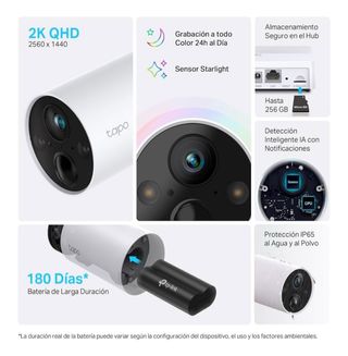 Cámara Vigilancia Tapo Inalámbrica Exterior 2K