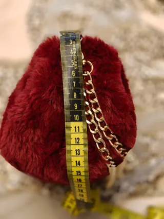 Bolso pelo Kling granate/burdeos vintage cadena