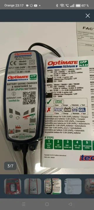 Cargador Batería OptiMATE LFP 12.8V