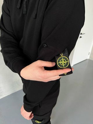 Sudadera Stone Island Negra Cremallera