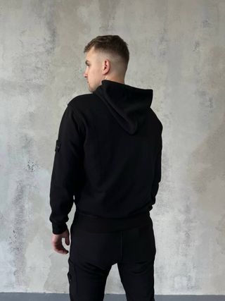 Sudadera Stone Island Negra Cremallera