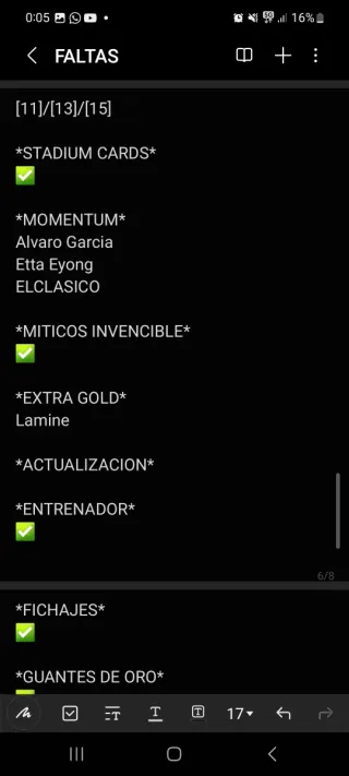 Adrenalyn XL 2026 - Mis Faltas