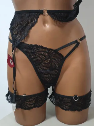 Lencería sexy encaje Negro Talla M. CON ETIQUETA